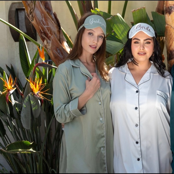 Other - Satin Oversized Sleep Shirt in Sage Green